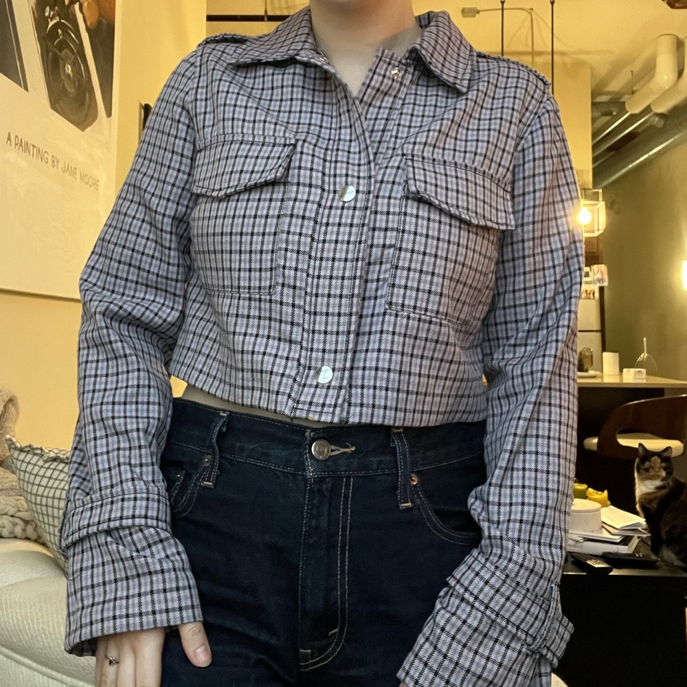 Clueless plaid crop jacket